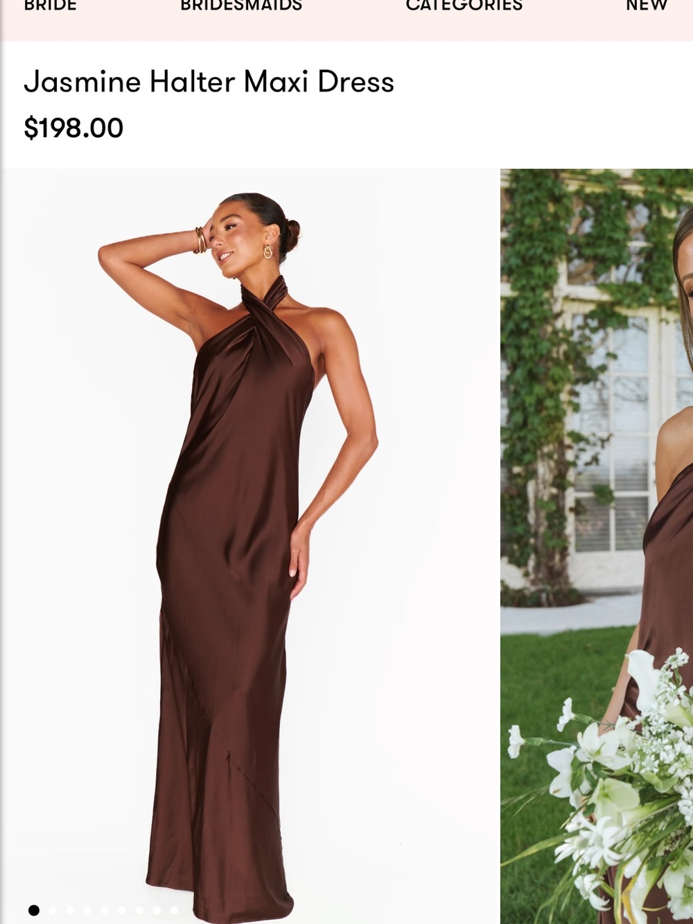 Show Me Your MuMu Jasmine Halter Maxi Dress - Brown chocolate